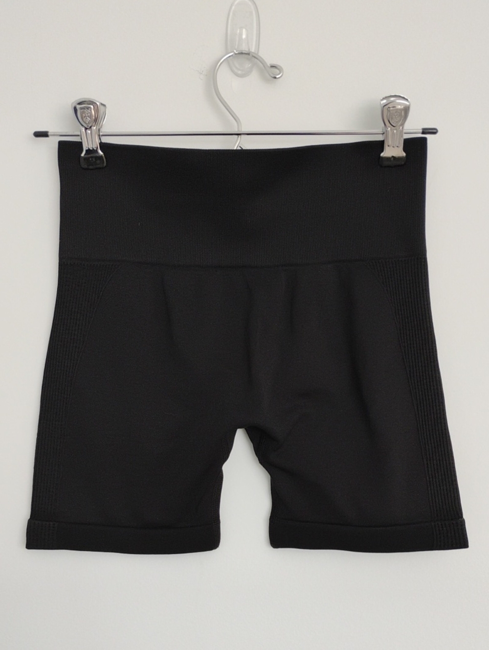 Diosa Fit Black Radiant Seamless Scrunch Booty Lifting Gym Short High Waist 4" S